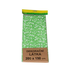 Organza s květinovým vzorem zelená