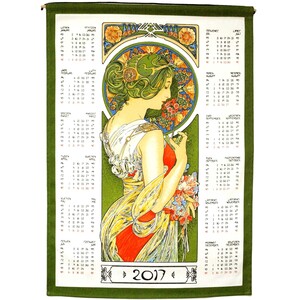 Textilní kalendář 2017 Alfons Mucha, 45 x 65 cm