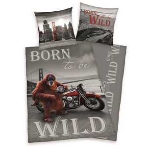 Bavlněné povlečení Born to be wild, 140 x 200 cm, 70 x 90 cm