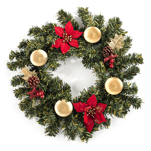 Adventní věnec 35 cm červená