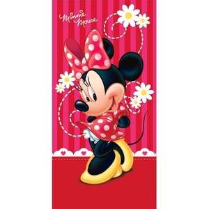 Osuška Minnie pinkie red, 75 x 150 cm