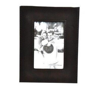 StarDeco fotorámeček kožený 10 x 15 cm tmavě hnědý
