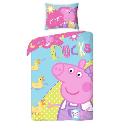 Peppa malac Ducks gyermek pamut ágynemű, 140 x 200 cm, 70 x 90 cm