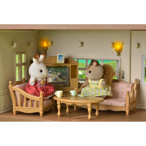 Sylvanian family 5302 Emeletes ház piros tetővel és lámpákkal