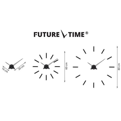 Future Time FT9600WH Modular white Designerski zegar naklejany, śr. 60 cm