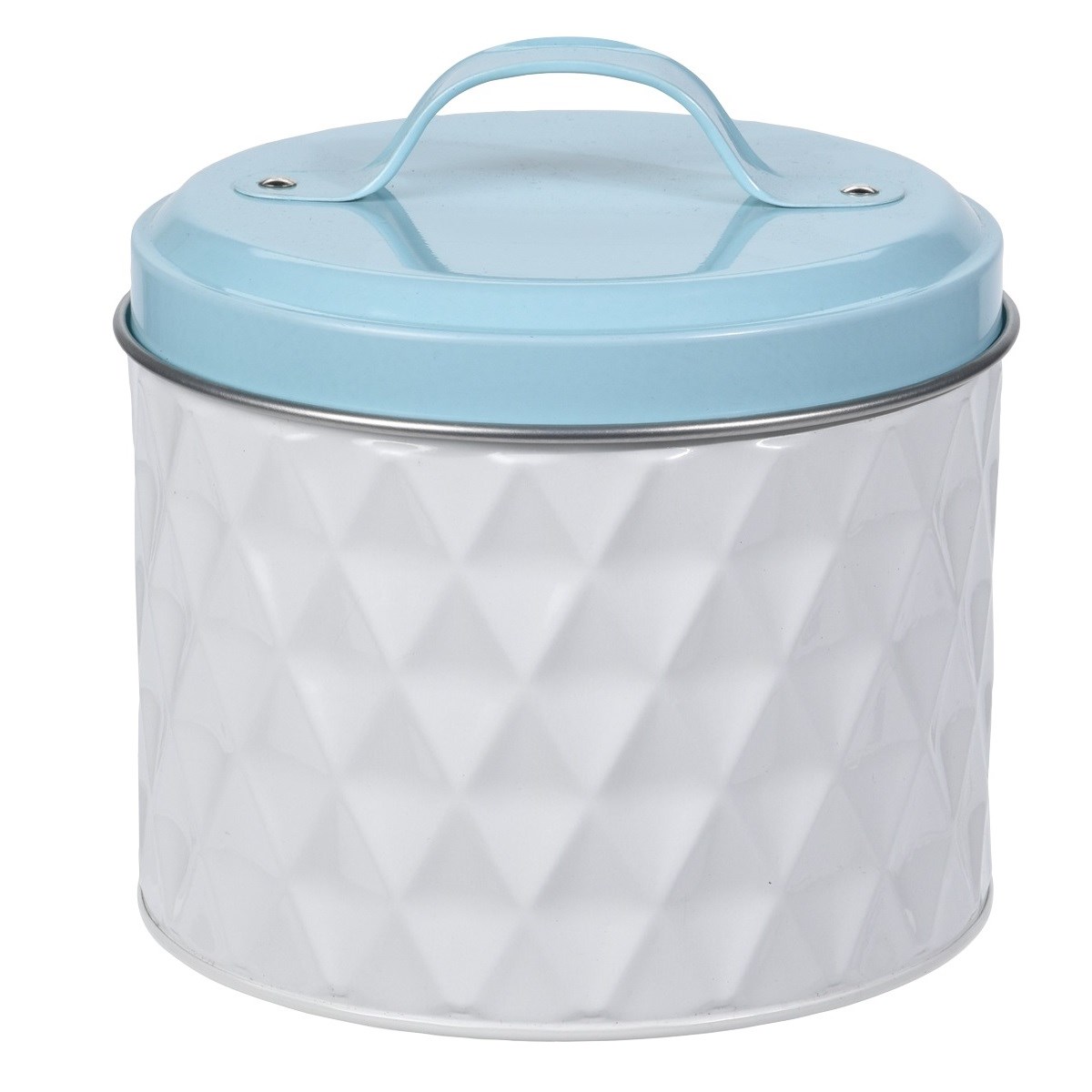 Plechová dóza s vekom Sweet, 13,5 x 14 cm, biela