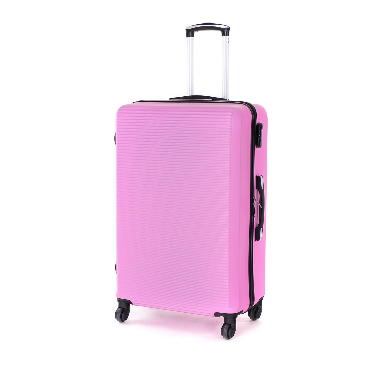 Fotografie Pretty UP Cestovní skořepinový kufr ABS03 L, růžová