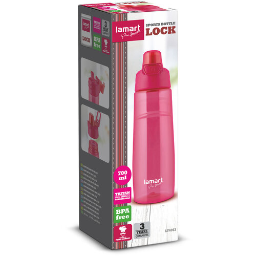 Lamart LT4063 Sportflasche Lock 0,7 l, Rosa