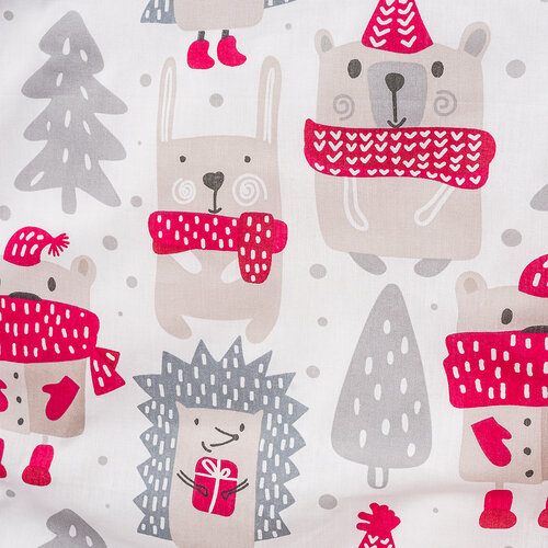4Home Kinder-Baumwollbettwäsche Winter animals, 100 x 135 cm, 40 x 60 cm