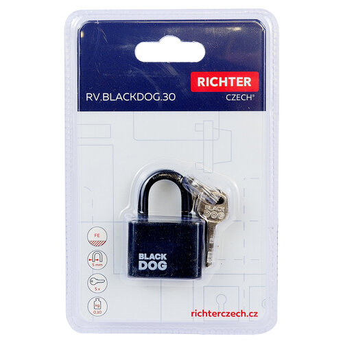 Jeklena ključavnica RV.BLACKDOG.30