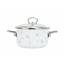 Belis Premium zománcozott edény fedővel, fehér, 20 cm, 3,5 l