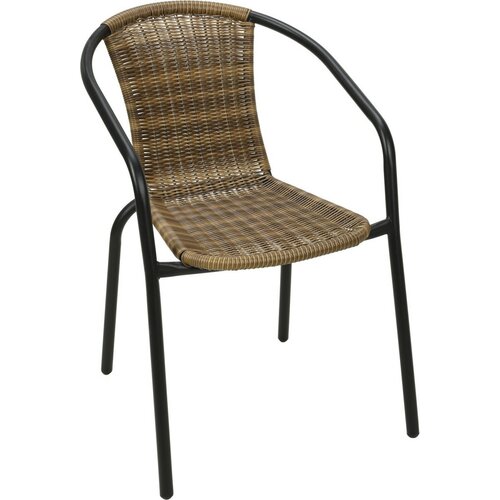 Fotoliu metalic Porto, 52 x 58 x în.77 cm,polyrattan, stivuibil