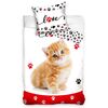 BedTex Bavlnené obliečky Zamilovaná Mačička, 140 x 200 cm, 70 x 90 cm