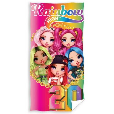 Dziecięcy ręcznik kąpielowy Lalki Rainbow High Color Style, 70 x 140 cm