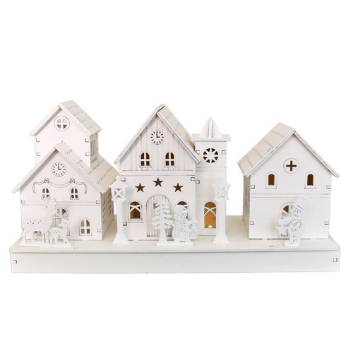 Świąteczna dekoracja świetlna Wioska, 28 x 14 x 11 cm, LED