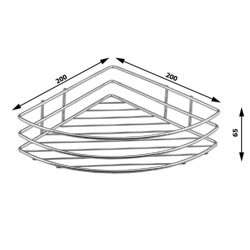 AQUALINE 37005 Chrom line Draht-Eckregal einfach, Silber