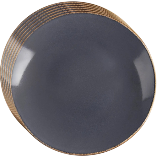 Orion Sada keramických mělkých talířů Glaze šedá 27 cm, 6 ks