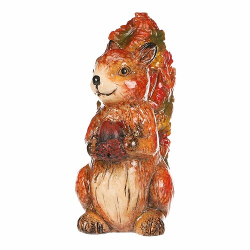 Őszi dekoráció Mókus dióval, 12 x 7 x 13 cm,kerámia