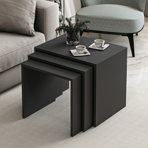 Ablagetisch Alya Anthracite, 3 Stück