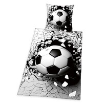 Lenjerie de pat din bumbac Herding Football, 140 x 200 cm, 70 x 90 cm