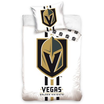 BedTex Bavlněné povlečení NHL Vegas Golden Knights White, 140 x 200 cm, 70 x 90 cm
