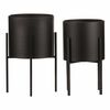 Set suporturi din metal pentru flori Interier, negru, 2 buc.