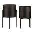 Set suporturi din metal pentru flori Interier, negru, 2 buc.