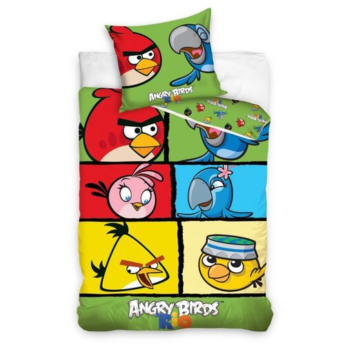 Detské bavlnené obliečky Angry Birds 7007, 140 x 200 cm, 70 x 80 cm