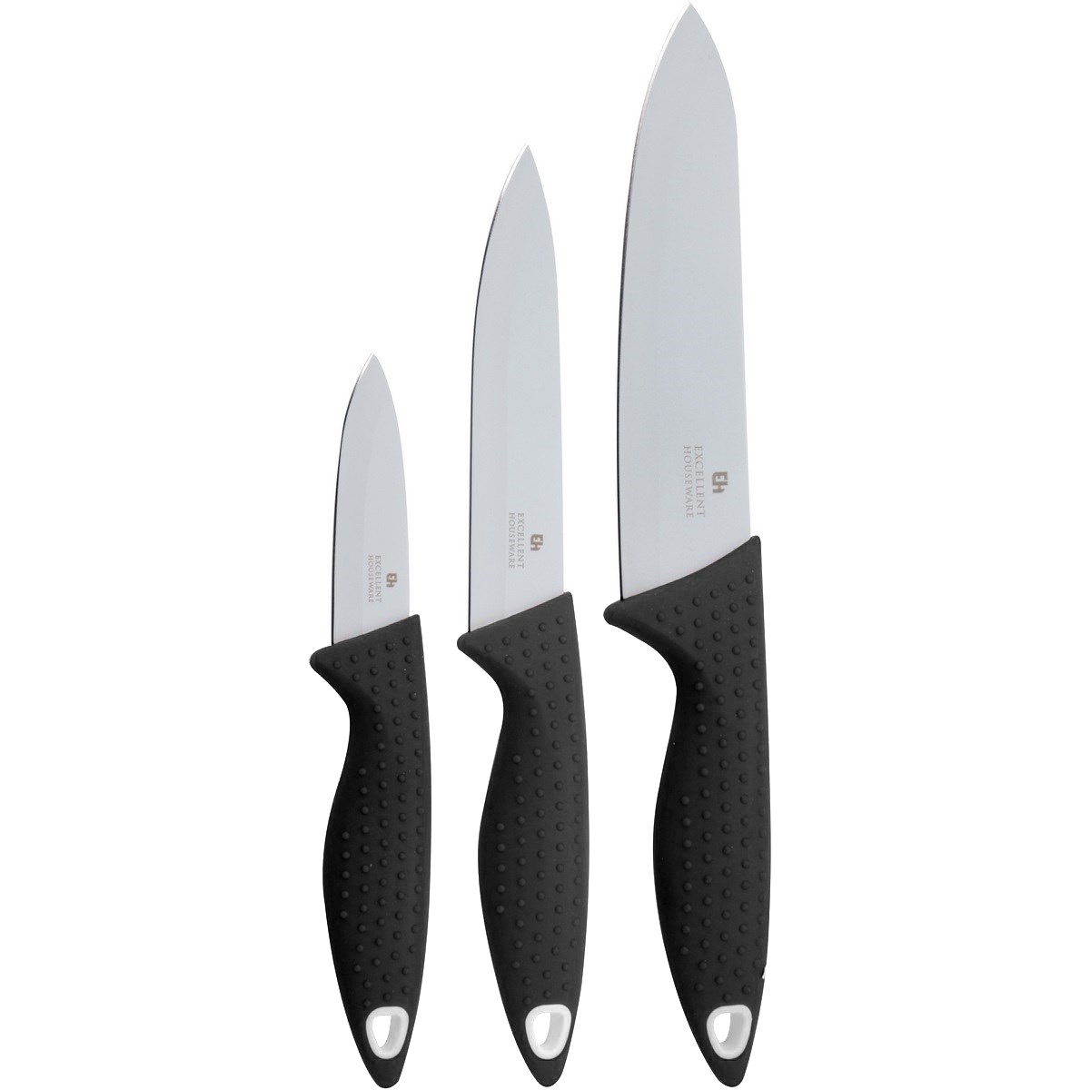 Sada nerezových nožov s krytkou Excelent, 3 ks, čierna