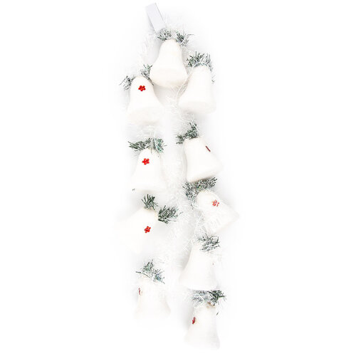 Vánoční  girlanda se zvonky a větvičkami, 240 cm