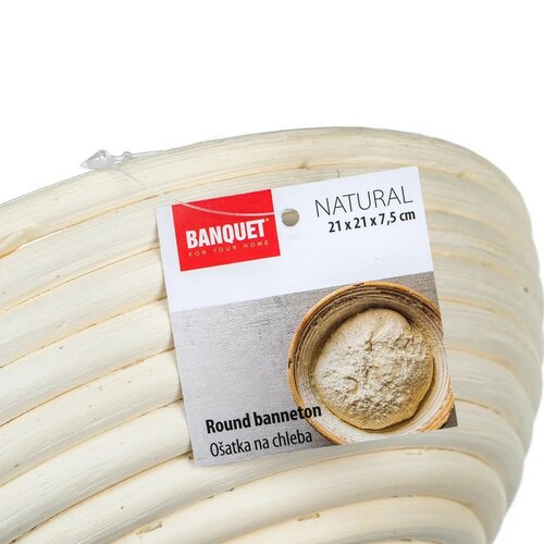Banquet Okrągła patelnia do chleba naturalna,średnica 21 x wys. 7,5 cm, kwiatek
