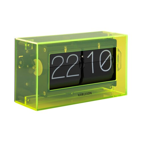 Karlsson 5976YE designové nástěnné/stolní překlápěcí hodiny zelená, 21 cm