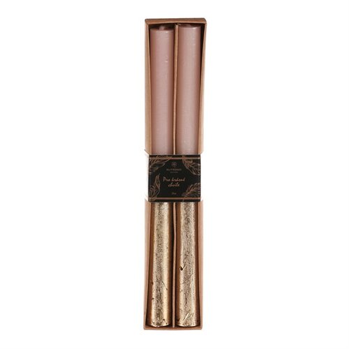 Набір конічних свічок, рожевий/золотий, 2 шт.,парафін