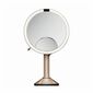 Simplehuman Lusterko kosmetyczne LED Sensor TRIO, powiększenie 1x/5x/10, rose gold