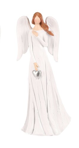 Polirezín Anděl srdce v dlaních,  20 cm, bílá