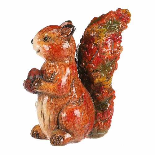 Őszi dekoráció Mókus dióval, 12 x 7 x 13 cm,kerámia