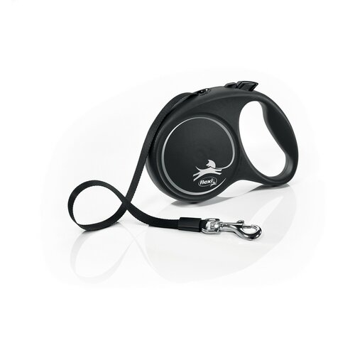 Flexi öntekercselő póráz Black Design M, 5 m, 25kg