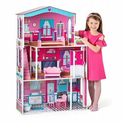 Woody Buntes Haus Mirabella mit Aufzug, 74,5 x 30 x 116 cm