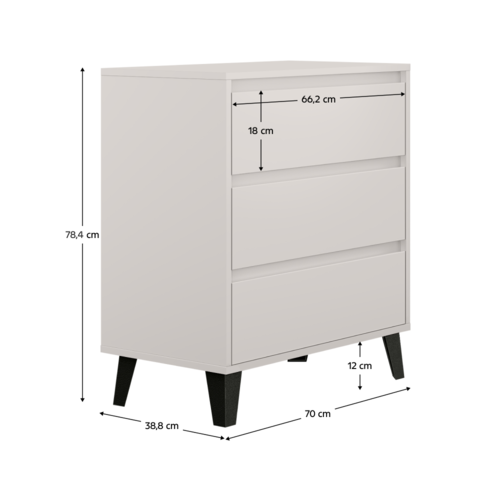 Comoda BOGAN 3S70, crem