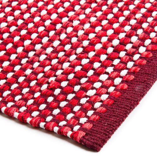 Kusový bavlnený koberec Elsa červená, 60 x 110 cm