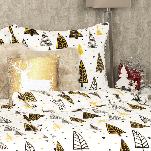 Lenjerie pat 4Home Nordic Tree microflanel, 140 x 200 cm, 70 x 90 cm