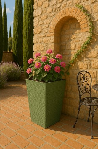 Ghiveci de flori FURU SQUARE 24 cm, kaki