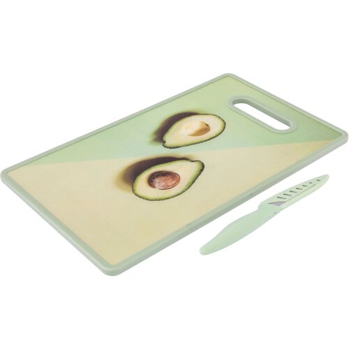 Altom Dekoracyjna deska do krojenia Avokado z nożem 23 x 37 x 2,5 cm