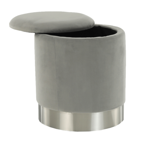 Taburet Daron s úložným prostorem šedá , 40 x 40 x45 cm