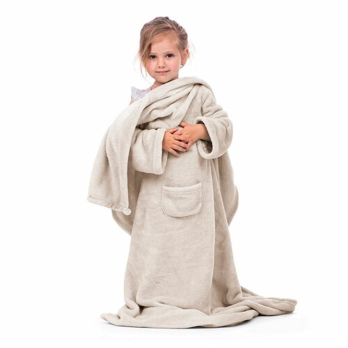 Decoking odeja z rokavi Lazy Kids krem , 90 x 105cm