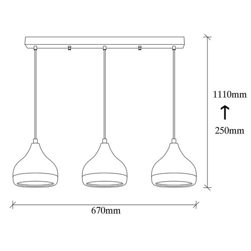 Lampa wisząca Horizont Yildo - 6877,czarna-miedziana