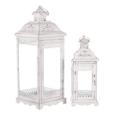 Set de felinare din metal Ardore 2 buc, alb