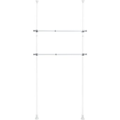 Wenko Set de 2 bare telescopice orizontale Herkules, alb