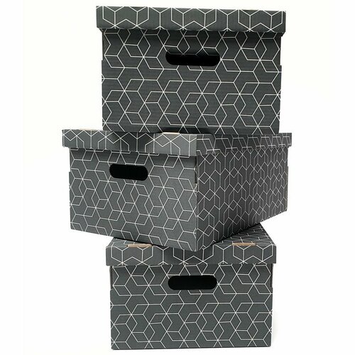 Набір картонних коробок з 3 штук, 32 x 45, 5 x 22 см