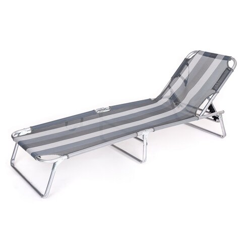 Happy Green Leżak plażowy Athina szary, 190 x 58 x 27 cm
